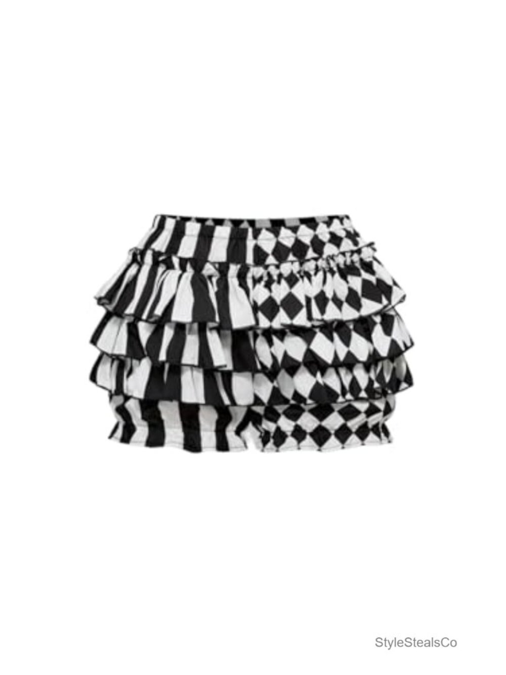 Gothic Plaid Patchwork Low Waist Skinny Shorts Rave Club Party Festival